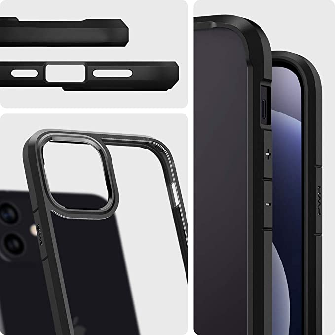 iSeriesHub Premium Ultra Hybrid Back Case for iPhone 14 Series  (TPU + Poly Carbonate | Matte Black)