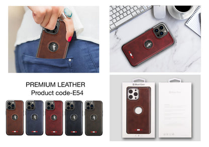 iSeriesHub Leather Case with Chrome Electroplating Compatible For iPhone 14 Series