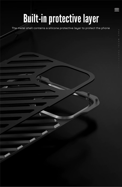 Carbon Fiber Lens Protection Metal Blaze Bumpers Case By iSerieshub Compatible For iPhone