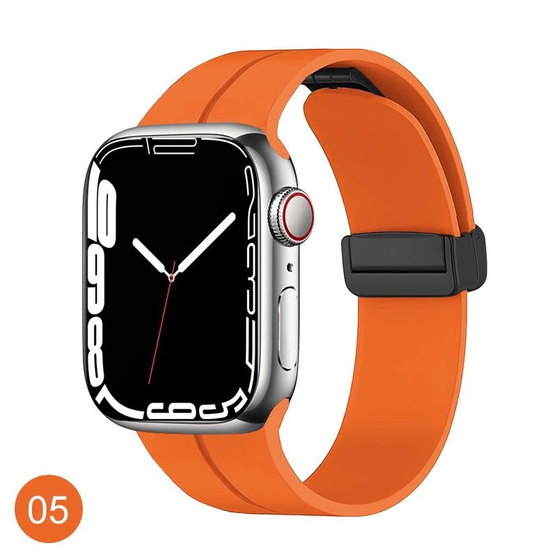 Premium Magnetic D-Buckle Silicone Strap By iSerieshub Compatible For iWatch