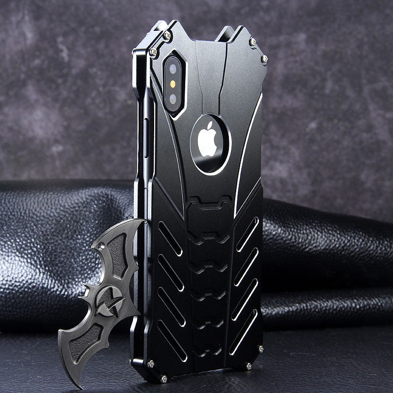 Premium Shockproof Armor Aluminum Case Metal Bat Logo Back Cover By iSerieshub Campatible  For iPhone