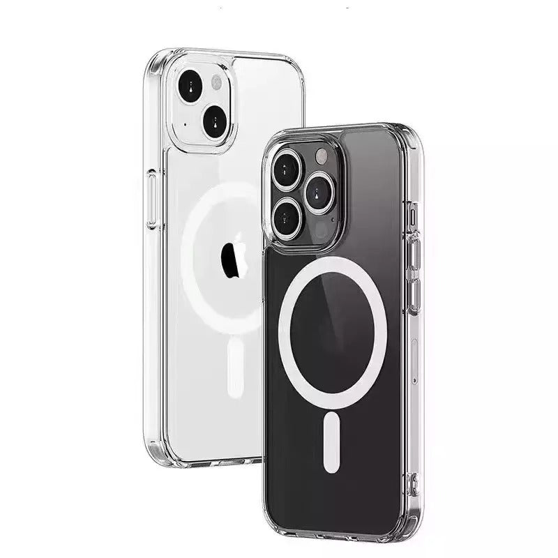 Premium Transparent Ultra Hybrid Mag Safe Compatible TPU & PC Back Case By iSerieshub For iPhone 14 Series