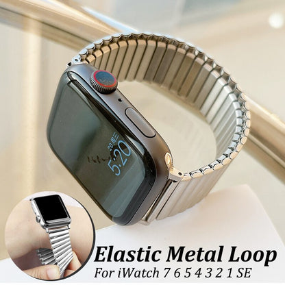 Premium Elastic Stainless Steel Loop By iSerieshub Compatible For Smart-Watch