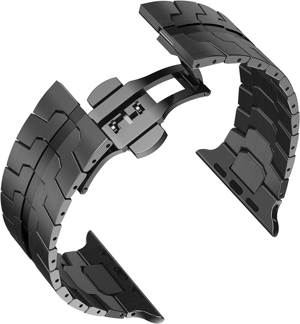 Premium Wingtip Metal Steel Link Bracelet By iSerieshub Compatible For Smart-watch