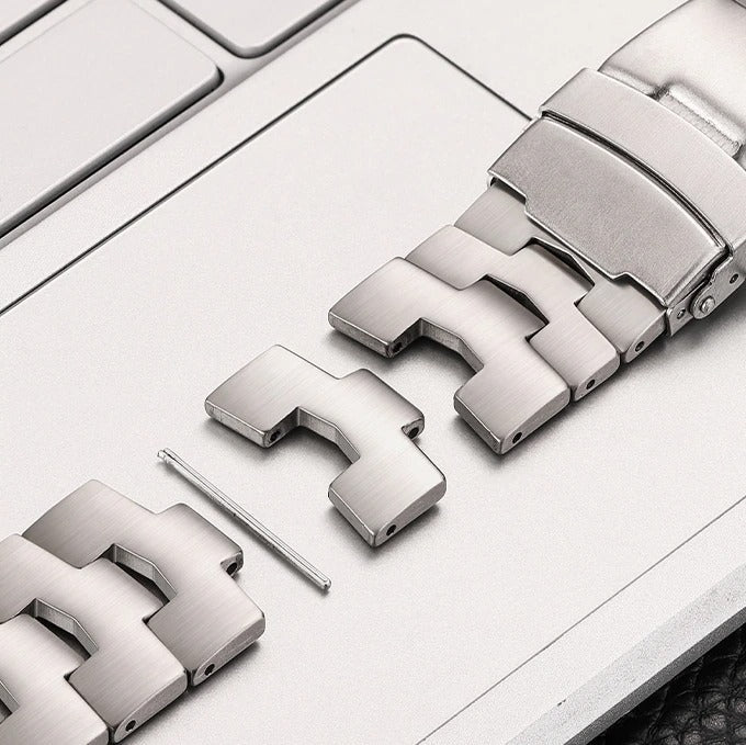 Premium Wingtip Metal Steel Link Bracelet By iSerieshub Compatible For Smart-watch